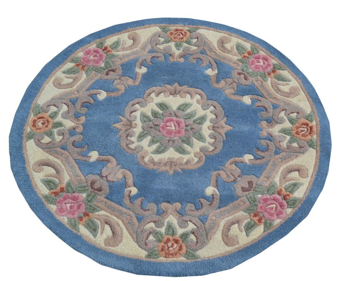 Hand Carved Wool Rug - Avalon - Blue - Rug Club