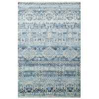 Noble Designer Handknotted Wool Rug - Lt. Blue