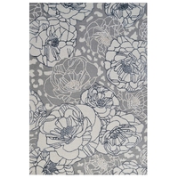 Floral Handmade Wool Rug-Botanical 6365-Silver Multi-190x280cm