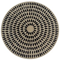 Handmade Woollen Round Rug-Decotex 6386-Beige Charcoal-160x160cm