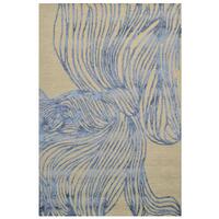 Modern Designer Rug-Gold Coast 6380-Cream Teal Blue