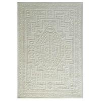 Contemporary Handwoven Wool Rug-Heritage 6370-Ivory-110x160cm