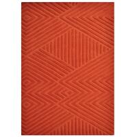 Contemporary Modern Wool Rug-Illusion 6392-Rust