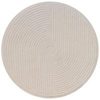 Contemporary Handmade Round Wool Rug-Luxury 6404-Ivory