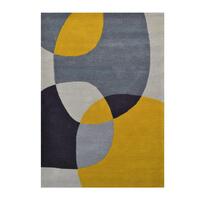 Modern Handmade Wool Rug - Pebbles 6232 - Yellow/Grey