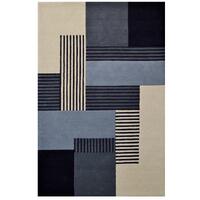 Handmade Wool Rug-Pixel 6406-Grey-110x160cm