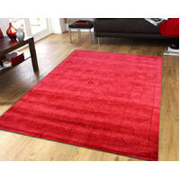 Handmade Contemporary Wool Rug - Triangle - Red