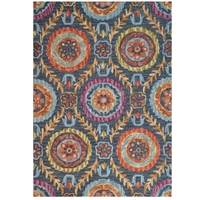 Designer Handmade Wool Rug-Vine 6266-Smoke/Blue