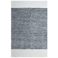 Handwoven Abstract Wool Rug-6317-Ivory/Charcoal