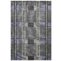 Handwoven Woollen Rug-Bushra 6324-Charcoal/Ivory