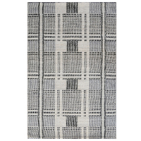 Handwoven Woollen Rug-Bushra 6324-Ivory/Charcoal