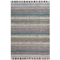 Handwoven Natural Mizo Rug-6319-Pink Multi