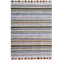 Handwoven Natural Mizo Rug-6320-Blue Multi