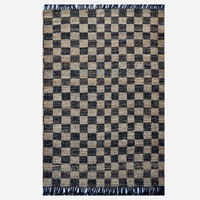 Natural Handwoven Jute Rug-Santa Cruz 1131-Black Natural