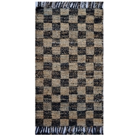 Natural Handwoven Jute Rug-Santa Cruz 1131-Black Natural-80x150cm