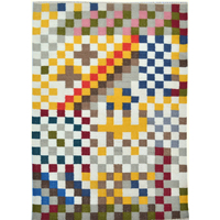 Handwoven Multicoloured Woolen Durrie Rug - Pixel 20057 - Multi