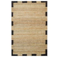 Handwoven Natural Jute Rug - Dash 1099 - Natural/Black