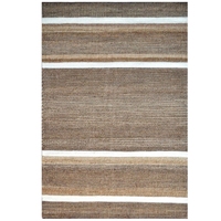 Striped Natural Wool & Jute Rug-Goa 1120