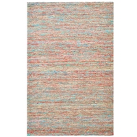 Handwoven Natural Jute Rug-Kerala 6001-Natural/Red Multi