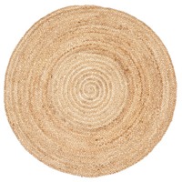 Handwoven Round Jute Rug-Plain 001-Natural