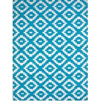 Reversible Outdoor Rugs - Chatai A004 - Aqua/White