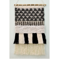 Handwoven Woollen Wall Hanging - AD17 - Grey